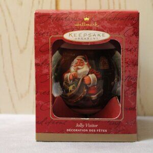 Hallmark Keepsake Ornament Jolly Visitor Glass Ball - 2001